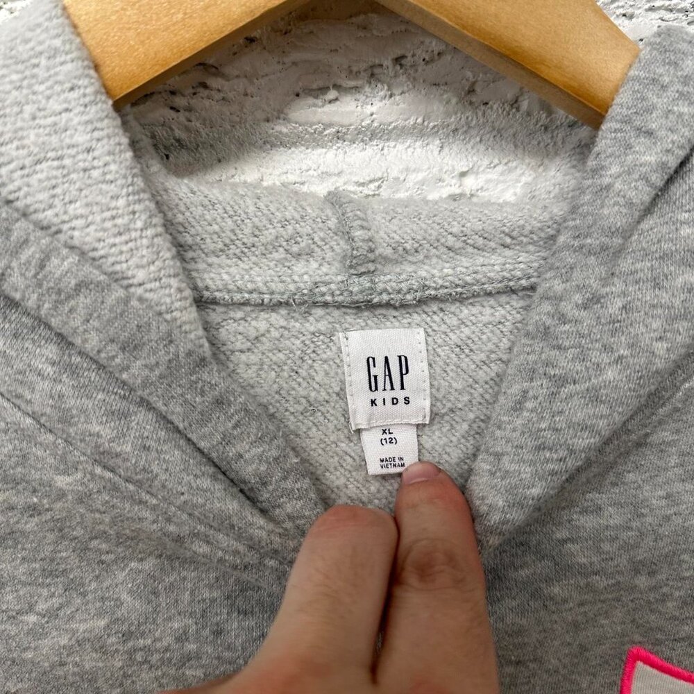 Vintage Y2K Gap Hoodie Sweatshirt Girls XL / Women’s‎ Small Pink and Grey - Picture 4 of 4